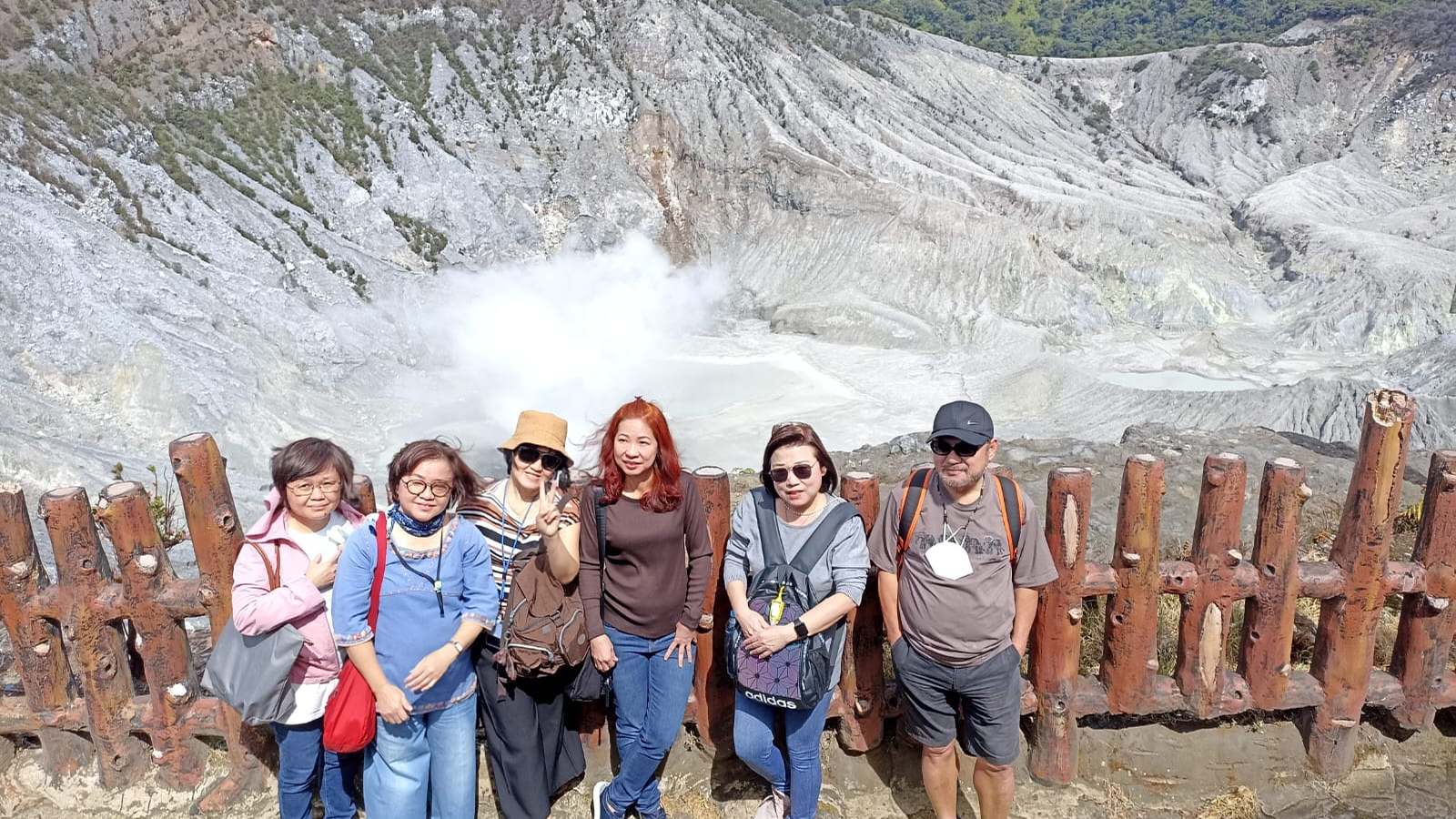 Bandung Driver guests at a crater viewpoint near Bandung